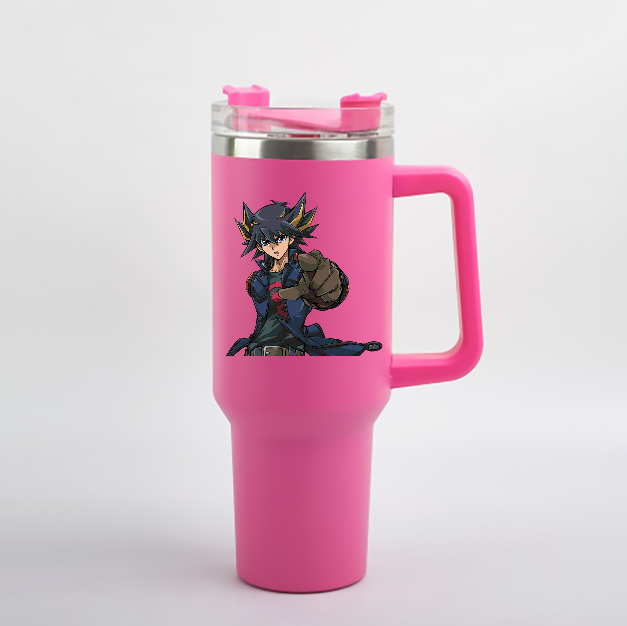（画像用） 遊☆戯☆王 Yu-Gi-Oh! 1200mL車用タンブラー - クリスタルステッカー（プラスチックストロー付き）